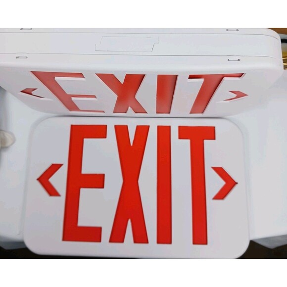 Amazon Commercial LED Emergency Exit Sign Double Face Battery Backup Open Box - Picture 6 of 8